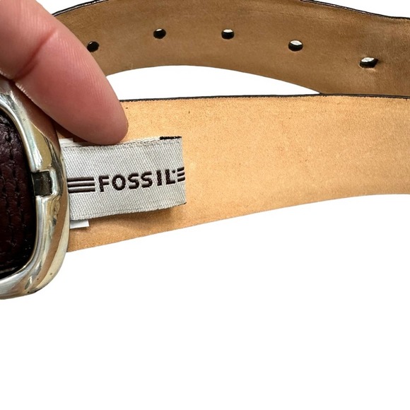 Fossil Mens Belt Leather Brown Top Grain Leather 90/36 - Picture 6 of 9
